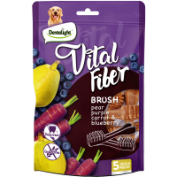 Дентална четка VITAL FIBER brush КРУША, ЛИЛАВ МОРКОВ И БОРОВИНКИ, medium, 85 гр., 5 бр./пакет