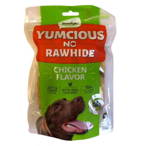 DENTALIGHT - Yumcious no rawhide STICK chicken flavour СТИК, 9 бр./пакет, 200 гр.