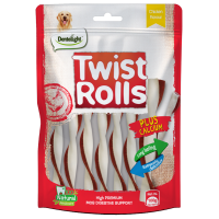 Дентално лакомство TWIST ROLLS вкус на пилешко, 10 см