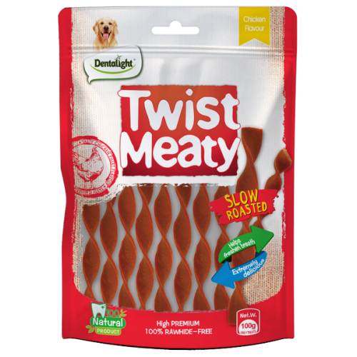 Дентално лакомство TWIST ROLLS вкус на пиле, 12,5 см