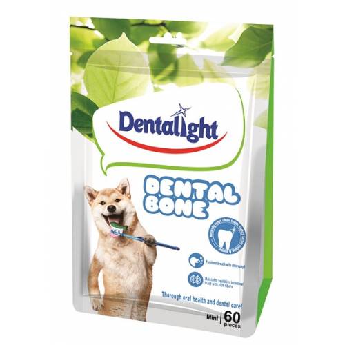 Дентален кокал Dental Bone Small - здрави венци, чисти зъби, свеж дъх , 6см /  60 броя в пакет 