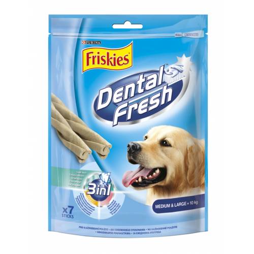 PURINA® FRISKIES® Dog Dental Fresh Лакомство за кучета в зряла възраст от средни  и едри породи, 180 гр.
