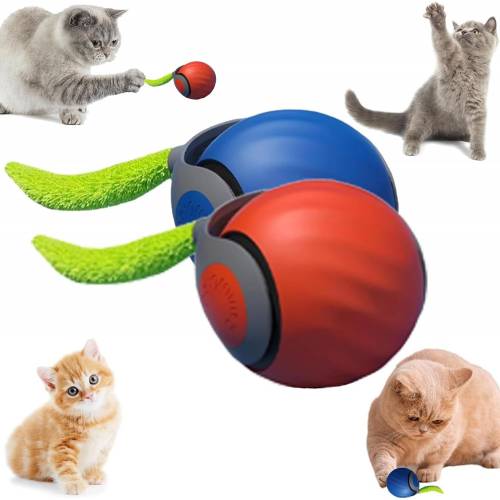 Играчка за коте - ПОДСКАЧАЩО ЩУРО ТОПЧЕ със зарядно 5 см  